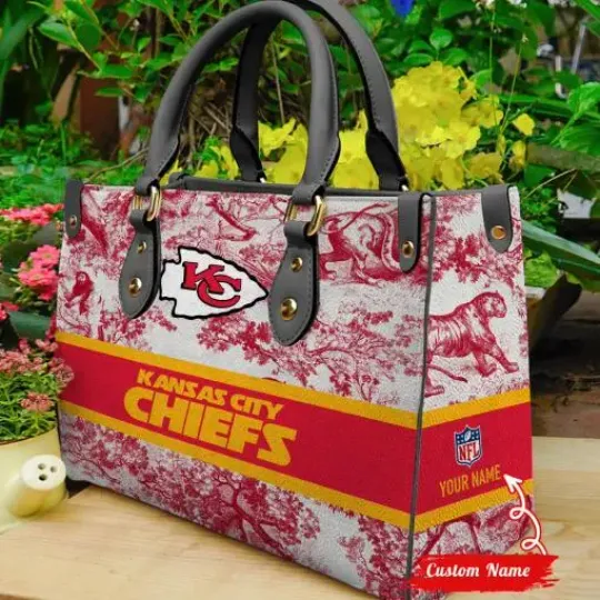 Discover Kansas City Chiefs Personalized Leather Bag
