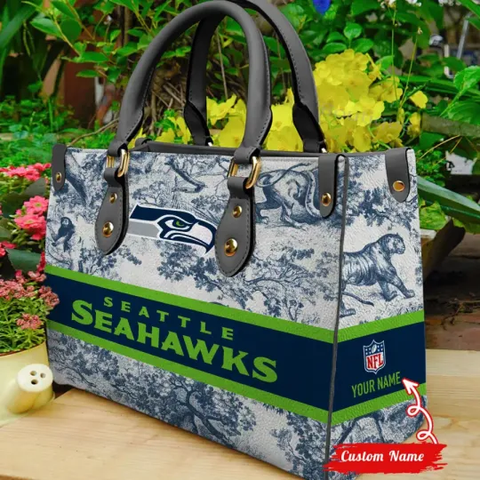 Seattle Seahawks Personalized Leather Bag