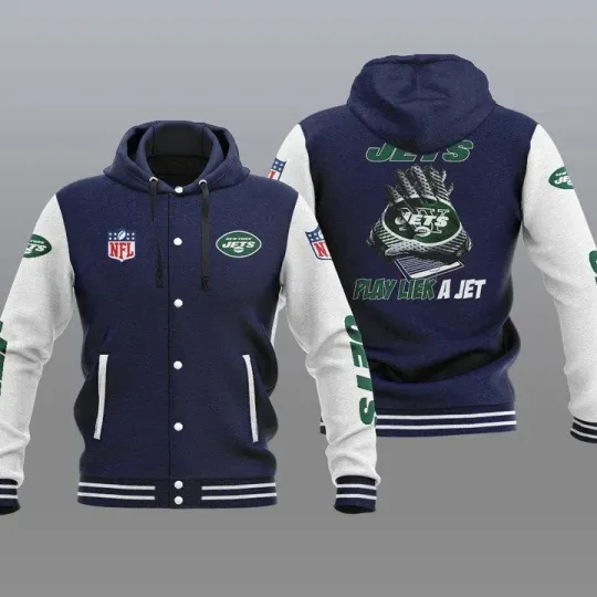 New York Jets Hooded Baseball Jacket