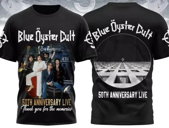 Discover 50th Anniversary Live Blue Oyster Cult 3D Shirt
