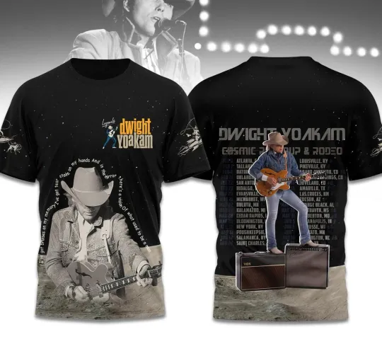 Dwight Yoakam Cosmic Roundup & Rodeo Tour 2025 3D  T Shirt