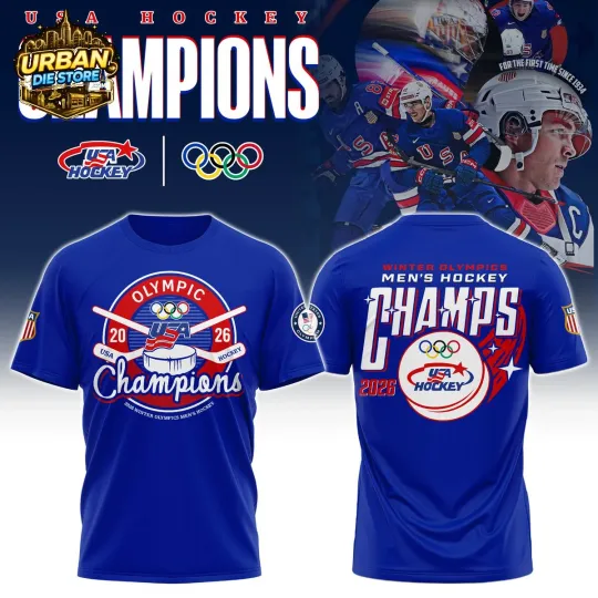 Discover Hockey USA 2026 Olympic 2026 Champions Celebrate 3D Shirts