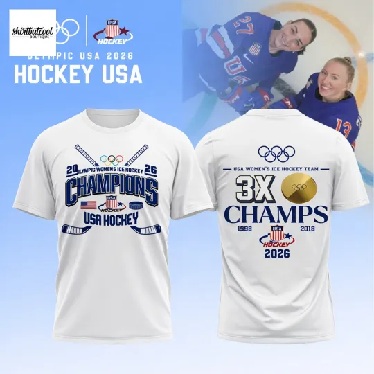 Discover Team USA 2026 Olympic Men 3X Champions 3D T-Shirt