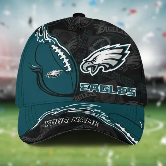 Custom Name Philadelphia Football Team Eagless Cap For Fans