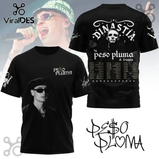 Discover Peso Pluma & Friends Gift For Fans Black 3D Shirt