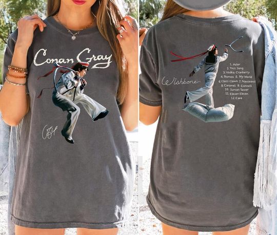 Discover Vintage Conan Gray Wishbone World Tour 2026 T-Shirt, Comfort Colors Tshirt, Wishbone Graphic Shirt, Aesthetic Shirt, Gift for Music Lover
