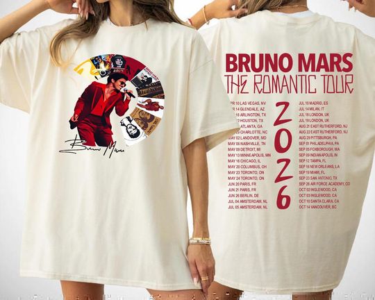 Discover Bruno Tour Inspired Shirt 2026, Retro Pop Concert Tee, Unisex Music Fan Gift