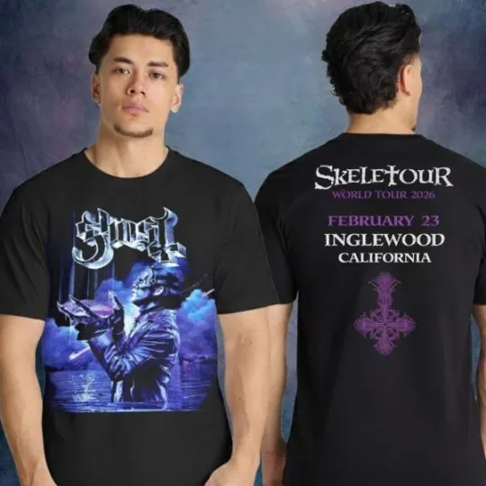 Ghost Band Merch Skeletour World Tour 2026 Intuit Dome Inglewood T-shirt
