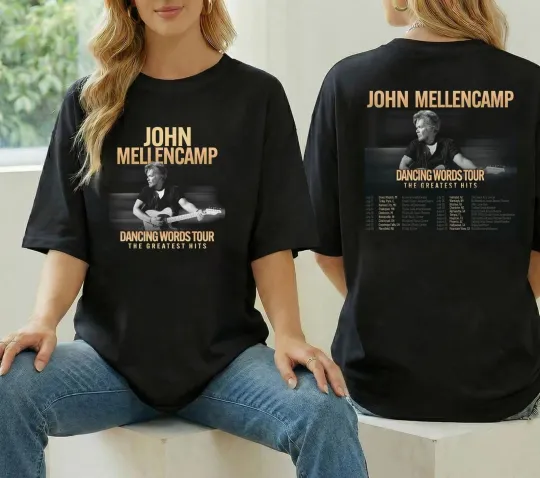 Discover John Mellencamp Tour 2026 Shirt, John Dancing Words Tour Inspired T-Shirt