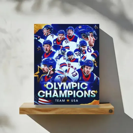 USA Men's Olympic Hockey Team Poster Winter Olympics Milano Cortina 2026