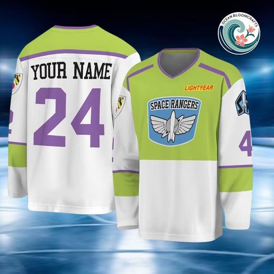 Custom Buzz Lightyear Hockey Jersey, Personalized Disney Toy Story Crewneck, Space Ranger Team Shirt