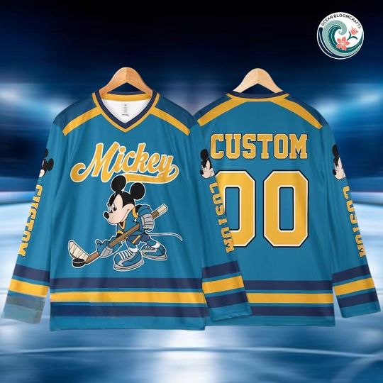 Discover Personalized Mickey Mouse Hockey, Hockey Disney Custom Shirt, Hockey Team Jersey, Hockey Lovers Gifts