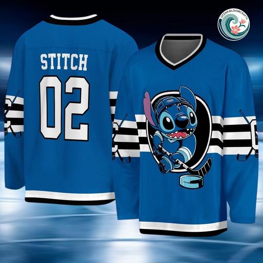 Discover Vintage Lilo And Stitch Hockey Jersey, Disney Stitch Sport Team Hockey Jersey, Disneyworld Disneyland Family Trip Matching Outfits
