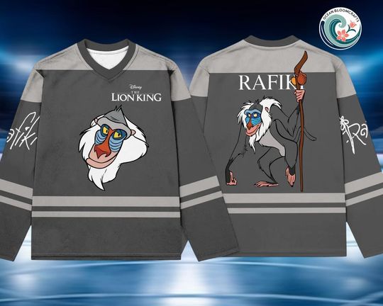 Discover Rafiki Lion King Hockey Jersey, Disney Hockey Jersey, Hockey Fan Lover Gift, Hockey Team Outfit