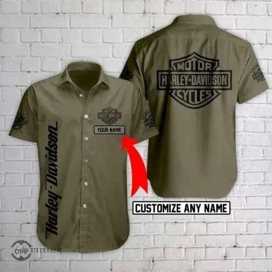 Discover Personalized Harrley Motor Racing Daviidso'n Casual Button Down Shirt Unisex Adults