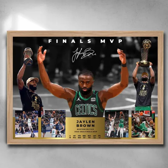 Discover Jaylen Brown Finals MVP Wall Art Poster – Sports Poster