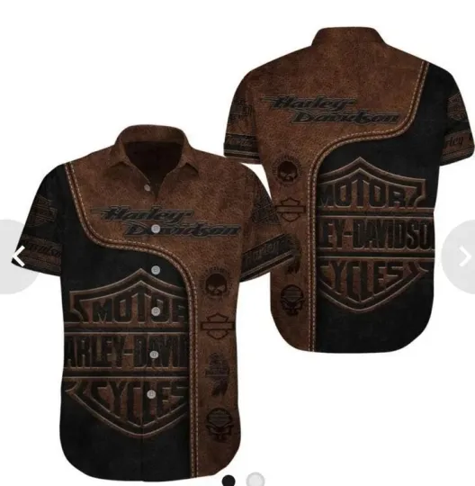 Discover Vintage Harley Motor Racing Davidsonn Style Hawaiian Shirt Full Size S-5XL