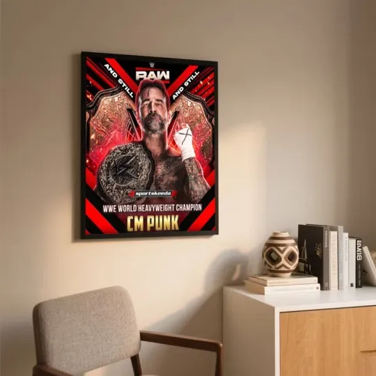 CM Punk Wrestling Entertainment World Heavyweight Champion Poster 2025