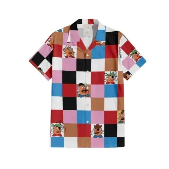 Toy Story Mr Mrs Potato Head Hawaiian Button Down Shirt Unisex Adults S-5XL