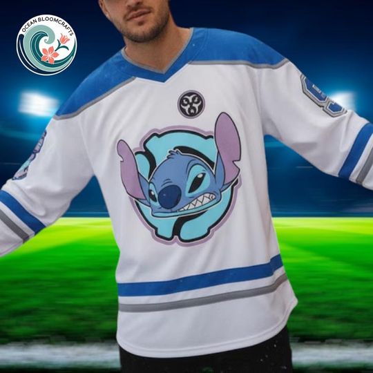 Discover Disney Lilo & Stitch Hockey Jersey, Cute Stitch Sport Jersey, Disney Unisex Hockey Jersey Matching Outfits, Stitch Fan Gift