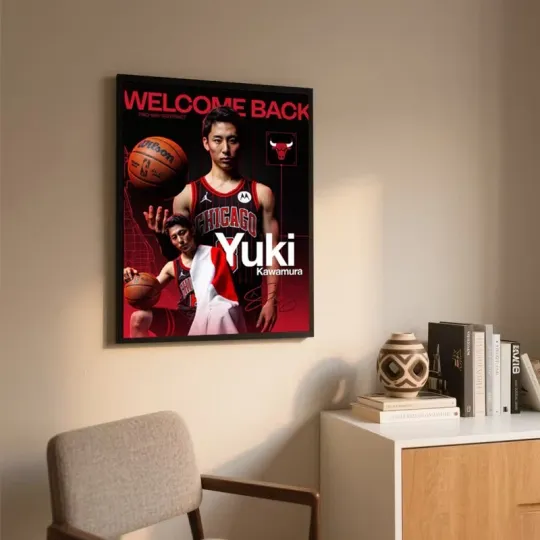 Yuki Kawamura Welcome Back Chicago Bulls Two Way Contract Poster