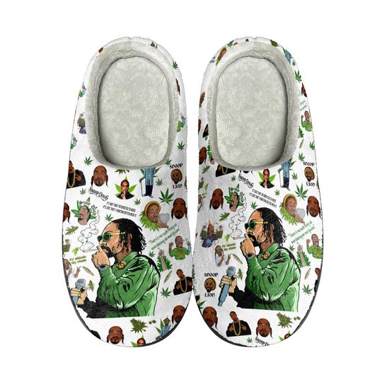 Discover Funny Rapper Slippers, 420 Humor Flannel House Shoes, Cozy Weed Parody Slippers