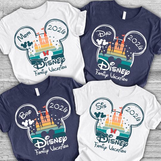 Discover Personalized Disney Family Trip Shirts, Disney Family Vacation Shirts 2026, Disney Name And Year Shirts, Disney Birthday Shirt, Disney Tee