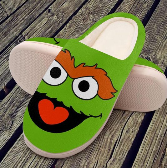 Discover Funny Green Monster Slippers, House Shoes