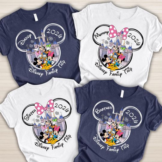 Discover Custom Disney Family Trip Shirts 2026, Disney Birthday Trip Shirts, Disney Family Vacation Shirts, Custom Disney Name and Year Shirts