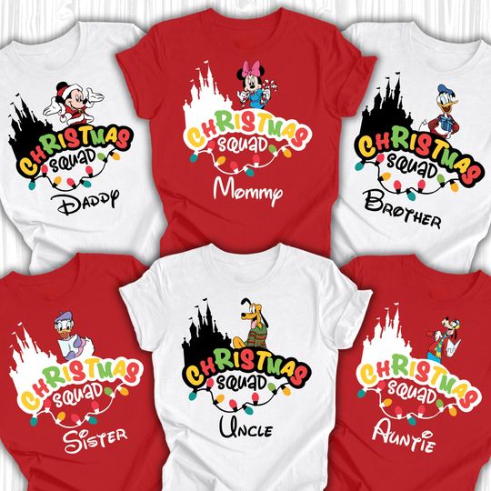 Discover Custom Disney Christmas Shirts 2025, Disney Christmas Squad Shirts, Christmas Family Shirts, Disney Christmas Trip Shirts, Xmas Matching Tee