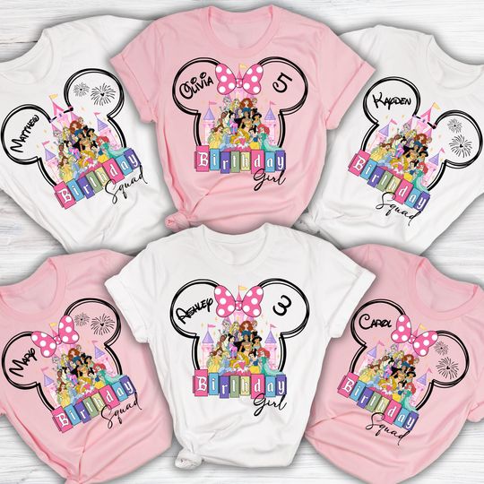Discover Custom Disney Birthday Princess Shirts, Disney Birthday Princess Shirts, Disney Birthday Princess Family Shirts, Disney Birthday Squad Shirt