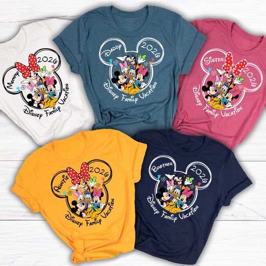 Discover Personalized Disney Family Vacation Shirts, Disney Trip Shirts 2026, Disney Name and Year Shirts, Disney Family Trip Shirt, Disneyland Shirt