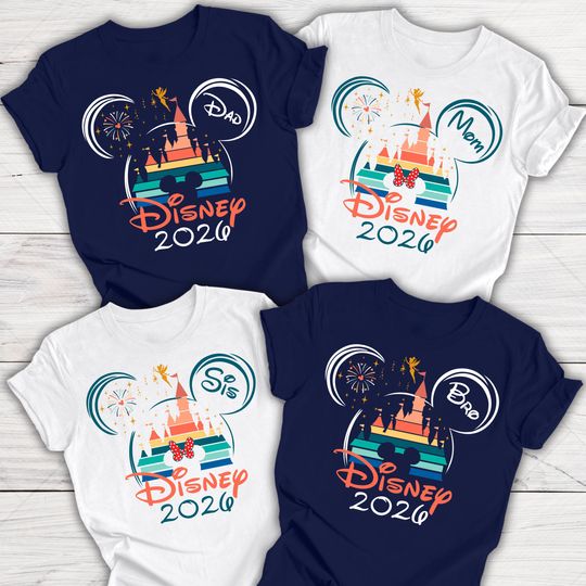 Discover Custom Disney Trip Shirts 2026, Disney Family Vacation Shirts, Disney Name and Year Shirts, Disney Group Shirts, Disneyland Family Trip Tee