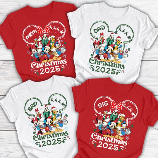 Discover Custom Disney Christmas Shirts 2025, Disney Christmas Family Shirts, Disney Christmas Squad Shirts, Disney Christmas Family Trip Shirts