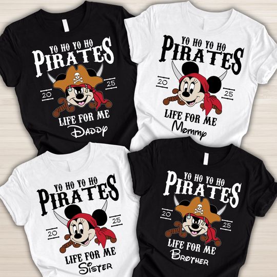 Discover Custom Disney Pirates Yo Ho Yo Ho Shirts, Disney Pirates Shirts 2025, Disney Pirates Life For Me Shirts, Disney Cruise Shirts, Disney Shirts