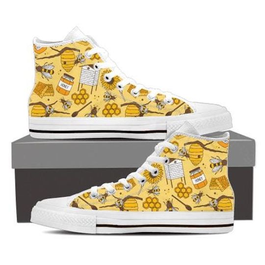 Discover HandmadeBee Honey High Top Canvas Sneakers, Beekeeper Style Shoes