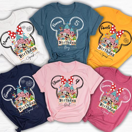 Discover Custom Disney Birthday Shirts, Disney Birthday Family Shirts, Disney Birthday Squad Shirts, Disney Birthday Girl, Disney Birthday Boy Shirts