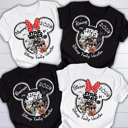 Discover Custom Disney Family Trip Shirts 2026, Disney Hollywood Studios Shirts, Disney Star Wars Shirts, Disney Family Vacation Name and Year Shirts
