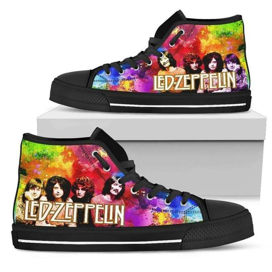 Discover HandmadeLed Zeppelin High Top Sneakers | Rock Band Music Fan Shoes