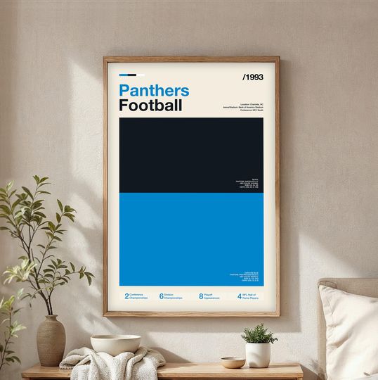 Carolina Panthers Football Poster - Vertical Art Print for Fans and Home Decor