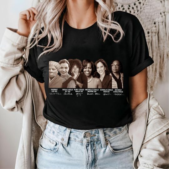 Discover Activist Names Black Women History Shirt: Harriet Rosa Angela Michelle Empowerment Gift