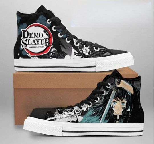 Discover Anime Style High Top Sneakers, Manga Samurai Shoes