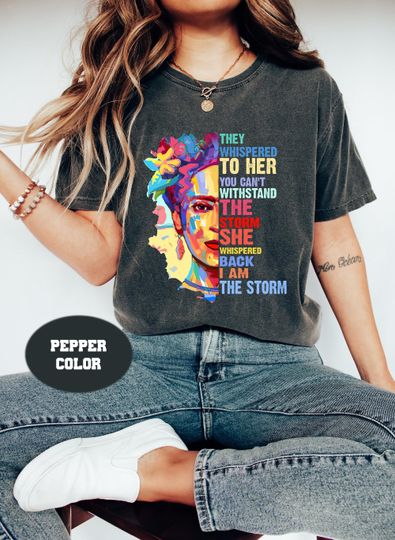Discover I Am The Storm Comfort Colors T-Shirt, Frida Kahlo Shirt, Feminist Shirt, Mexican Shirt