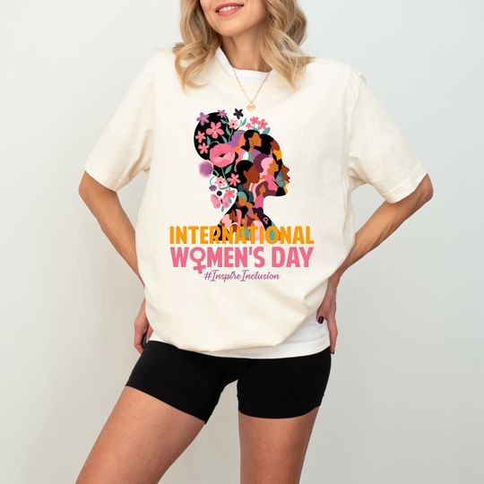 Discover International Women's Day Shirt, Floral 8 March Women's Day Shirt, Equality Celebration Tee