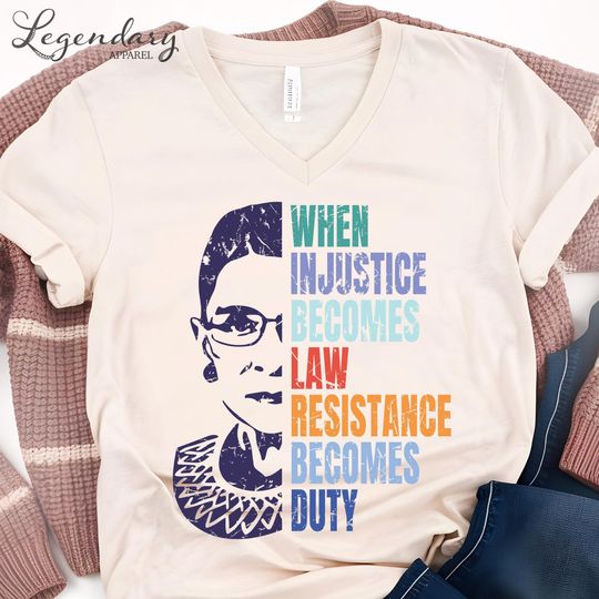 Discover RBG Justice Resistance T-Shirt Feminist Ruth Bader Ginsburg Political Protest Tee