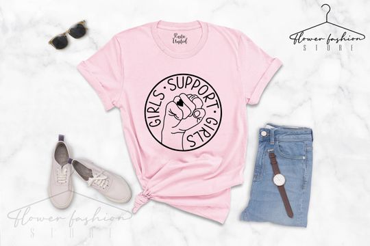 Discover Girls Support Girls Feminist Graphic Tee - Women Empowerment Shirt