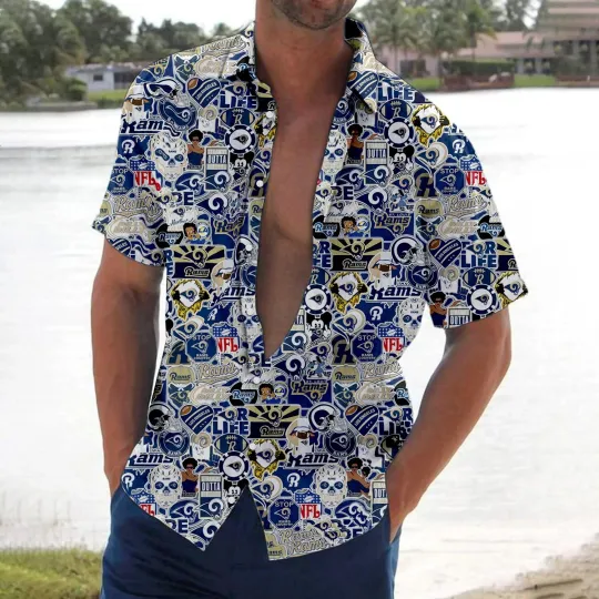 Discover Los Angeles Team Football Hawaiian Shirt, button down shirt, Gift for Fan