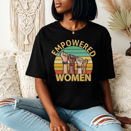 Discover Empowered Women T-shirt, V-neck Feminist Tee, Empowerment Graphic Shirt, Womens Rights Tee