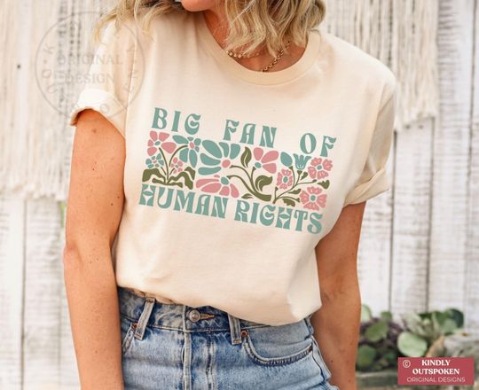 Discover Boho Human Rights Shirt, Floral Protest Tee, Equality Activist Shirt, Protest Statement Top
