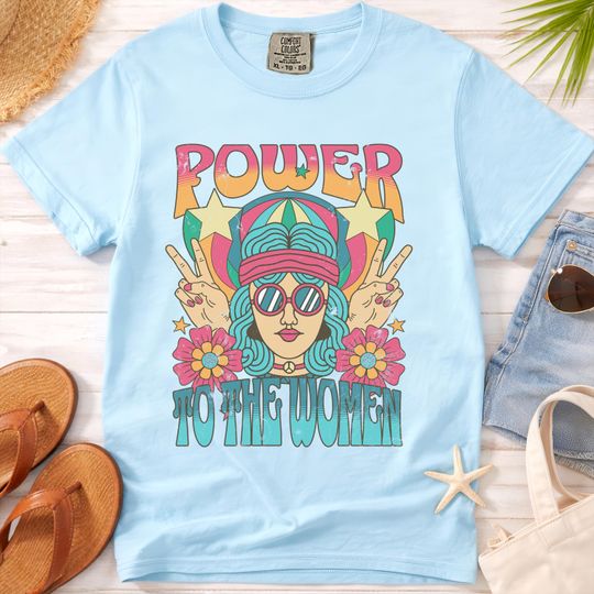 Discover Women Empowerment Shirt, 70s Power to the Women Vintage Feminist Tee, Peace Love 70s Graphic Tee